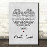 Jess Glynne Real Love Grey Heart Song Lyric Wall Art Print
