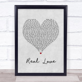 Jess Glynne Real Love Grey Heart Song Lyric Wall Art Print