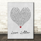 Jessie J Love Letter Grey Heart Song Lyric Wall Art Print