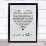 Jessie J Love Letter Grey Heart Song Lyric Wall Art Print