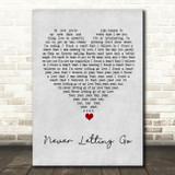 Anthony Hamilton Never Letting Go Grey Heart Song Lyric Wall Art Print