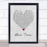Johnny Cash Blue Train Grey Heart Song Lyric Wall Art Print