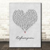 Johnny Cash Highwayman Grey Heart Song Lyric Wall Art Print