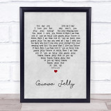 Johnny Nash Guava Jelly Grey Heart Song Lyric Wall Art Print