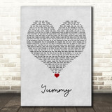 Justin Bieber Yummy Grey Heart Song Lyric Wall Art Print