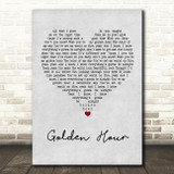Kacey Musgraves Golden Hour Grey Heart Song Lyric Wall Art Print