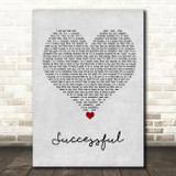 Ariana Grande Successful Grey Heart Song Lyric Wall Art Print