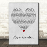 KD Lang Rose Garden Grey Heart Song Lyric Wall Art Print