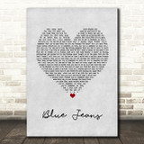 Lana Del Rey Blue Jeans Grey Heart Song Lyric Wall Art Print