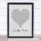 Lana Del Rey Lucky Ones Grey Heart Song Lyric Wall Art Print
