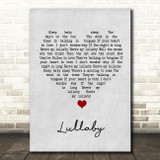 Leonard Cohen Lullaby Grey Heart Song Lyric Wall Art Print