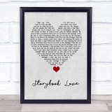 Mark Knopfler & Willy DeVille Storybook Love Grey Heart Song Lyric Wall Art Print