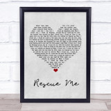 Marshmello Rescue Me Grey Heart Song Lyric Wall Art Print