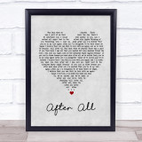 Michael Buble After All Grey Heart Song Lyric Wall Art Print