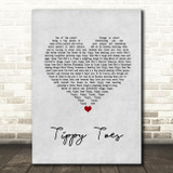Nancy Sinatra & Lee Hazlewood Tippy Toes Grey Heart Song Lyric Wall Art Print
