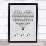 Naughty Boy La La La Grey Heart Song Lyric Wall Art Print