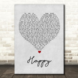 Never Shout Never Happy Grey Heart Song Lyric Wall Art Print