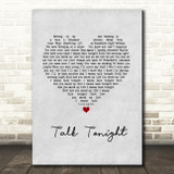 Oasis Talk Tonight Grey Heart Song Lyric Wall Art Print
