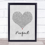 One Direction Perfect Grey Heart Song Lyric Wall Art Print