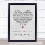 Paul Weller Ain't No Love In The Heart Of The City Grey Heart Song Lyric Wall Art Print