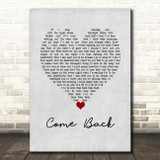 Pearl Jam Come Back Grey Heart Song Lyric Wall Art Print