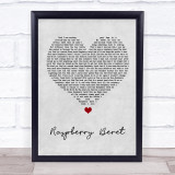 Prince Raspberry Beret Grey Heart Song Lyric Wall Art Print