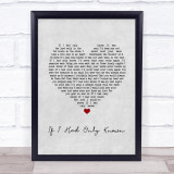 Reba McEntire If I Had Only Known Grey Heart Song Lyric Wall Art Print
