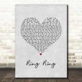 ABBA Ring Ring Grey Heart Song Lyric Quote Music Print