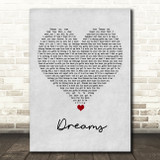 Alex Ross Dreams Grey Heart Song Lyric Quote Music Print