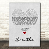 Angels & Airwaves Breathe Grey Heart Song Lyric Quote Music Print