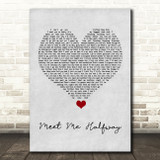 Black Eyed Peas Meet Me Halfway Grey Heart Song Lyric Quote Music Print