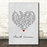 Black Sabbath Planet Caravan Grey Heart Song Lyric Quote Music Print