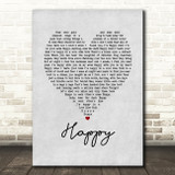 Bruce Springsteen Happy Grey Heart Song Lyric Quote Music Print