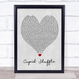 Cupid Cupid Shuffle Grey Heart Song Lyric Quote Music Print