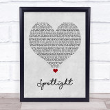 Dappy Spotlight Grey Heart Song Lyric Quote Music Print
