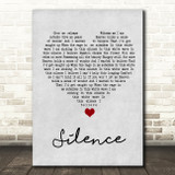 Delerium Silence Grey Heart Song Lyric Quote Music Print
