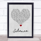 Delerium Silence Grey Heart Song Lyric Quote Music Print