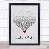 DMA'S Emily Whyte Grey Heart Song Lyric Quote Music Print