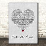 Drake feat. Nicki Minaj Make Me Proud Grey Heart Song Lyric Quote Music Print