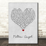 Frankie Valli Fallen Angel Grey Heart Song Lyric Quote Music Print
