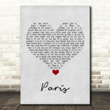 Friendly Fires Paris Grey Heart Song Lyric Quote Music Print