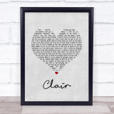 Gilbert O`Sullivan CLAIR Grey Heart Song Lyric Quote Music Print