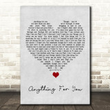 Gloria Estefan Anything For You Grey Heart Song Lyric Quote Music Print