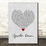 Jack Johnson Upside Down Grey Heart Song Lyric Quote Music Print