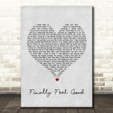 James Arthur Finally Feel Good Grey Heart Song Lyric Quote Music Print
