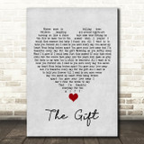 Jim Brickman The Gift Grey Heart Song Lyric Quote Music Print