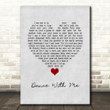 Johnny Reid Dance With Me Grey Heart Song Lyric Quote Music Print
