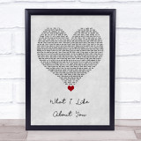 Jonas Blue What I Like About You Grey Heart Song Lyric Quote Music Print