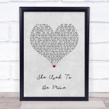 Katharine McPhee She Used To Be Mine Grey Heart Song Lyric Quote Music Print