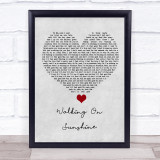 Katrina And The Waves Walking On Sunshine Grey Heart Song Lyric Quote Music Print